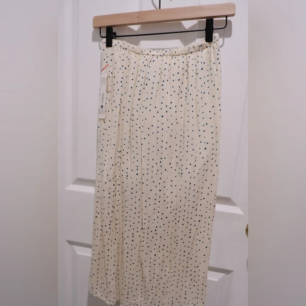 AQUA Tie-Front Polka Dot Midi Skirt - Picture 3 of 4